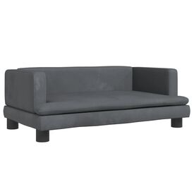 vidaXL Cama de terciopelo Gris Oscuro para perros