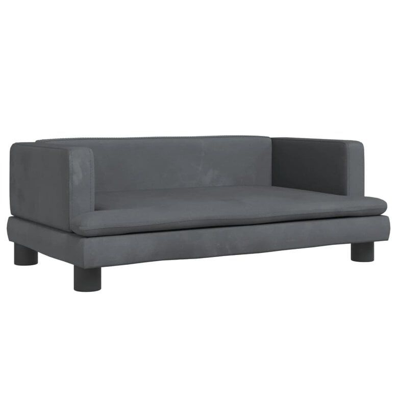 vidaXL Cama para perros de terciopelo gris oscuro 60x40x30 cm