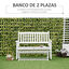 Outsunny Banco Mecedora de Jardín de 2 Plazas Banco Balancín de Madera con Reposabrazos y Respaldo de Listones para Terraza Exterior Carga 250 kg 125x68,5x102 cm Blanco, , large indicador imagen numero 4