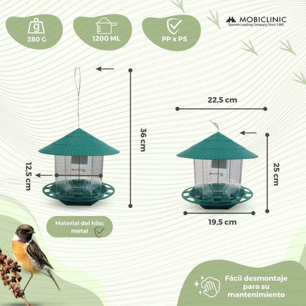 Mobiclinic Comedero para pájaros Silvestres para Aves thumbnail