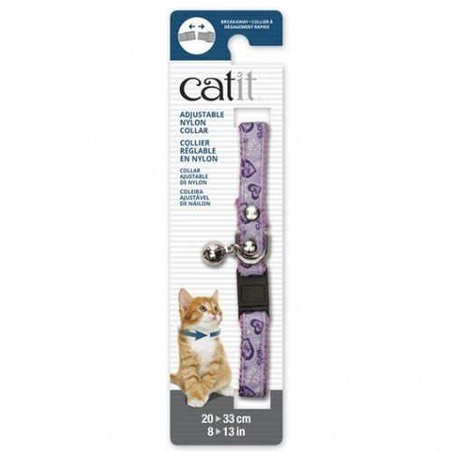 Collar de nylon con cascabel para gatos color Rosa/Coraz&oacute;n, , large Imagen numero 1