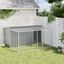 vidaXL Caseta perros con corral acero galvanizado gris 197x194x110 cm, , large indicador imagen numero 2