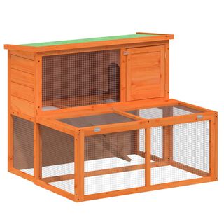 VidaXL Conejera de madera de pino marrón