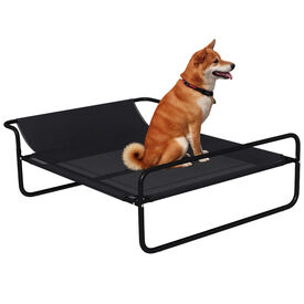 PawHut Cama Elevada Perros Negro