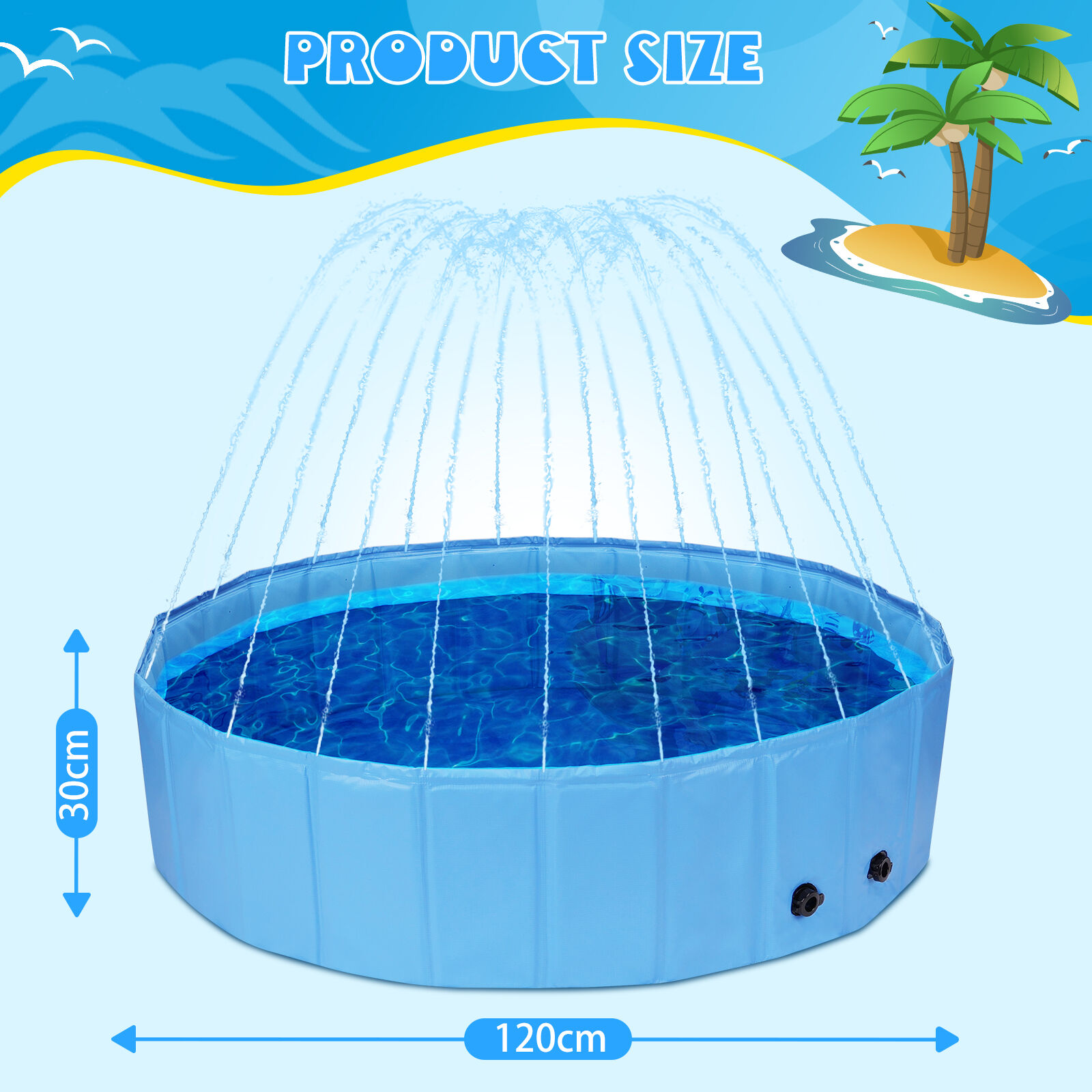 Nobleza Piscina Perros Ba&ntilde;eras con Aspersor, , large Imagen numero 3