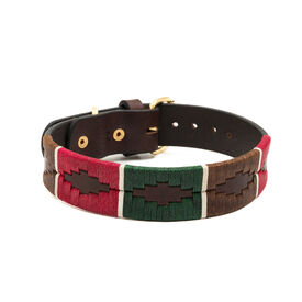 Ladran Gaucho Collar Pampa hecho a mano Marrón/Verde/Azul para perros