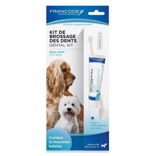 Francodex cepillo y pasta de dientes para perros image number null