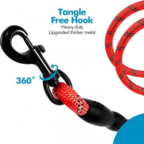 Edipets correa de adiestramiento con mango acolchado rojo para perros thumbnail