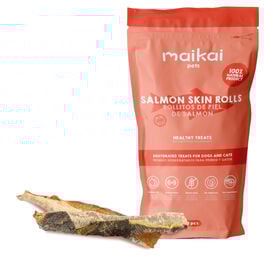 MAIKAI PETS Snacks crujientes de Rollitos de Piel de Salmón para Perros y Gatos
