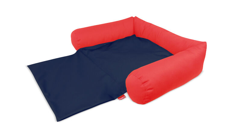 Gauty Cama para Perros y Gatos  Tela de sarga - Rojo y azul oscuro, , large Imagen numero 1