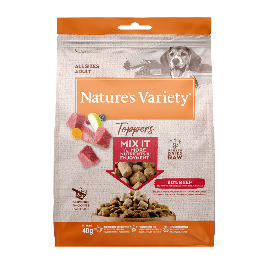 Nature&#039;s Variety Toppers Buey Liofilizado para perros