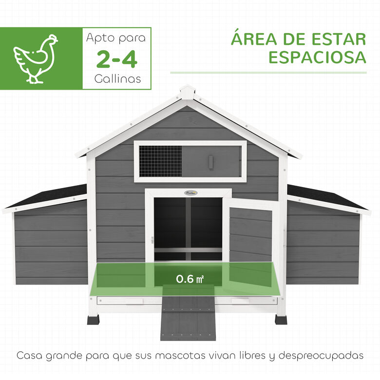 PawHut Gallinero Exterior Gris y Blanco thumbnail