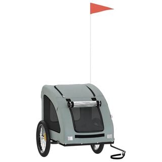 VidaXL Remolque Bicicleta gris para perros y gatos
