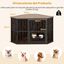 COSTWAY Jaula Esquinera para Perros, Comedero Ajustable con 2 Cuencos de Acero Inoxidable Rotativos 360°, Ahorra Espacio, Multifuncional para Interior, Patas Ajustables, Adecuada para hasta 30 kg, , large indicador imagen numero 3