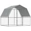 vidaXL Jaulas perros con techo puerta 2 uds acero galvanizado plateado, , large indicador imagen numero 1