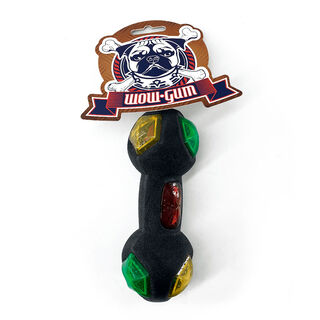 Wow Gum Neon Dumbbell Mordedor en Forma de Pesa Multicolor para perros 