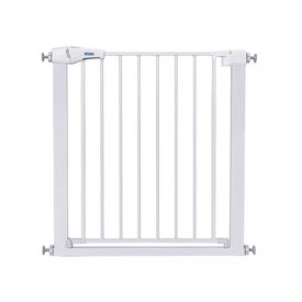 Nobleza - Barrera de Seguridad para Niños con Sistema de Cierre Automático, Sin Necesidad de Taladrar, Barrera de presión para bebés y perros para escaleras y puertas, Apertura de 75-82 cm, Blanco