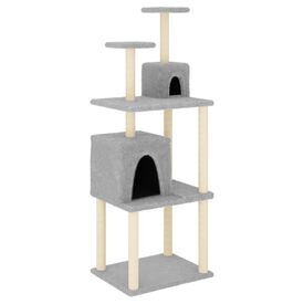 VidaXL Árbol Rascador con cuevas y plataformas gris claro para gatos