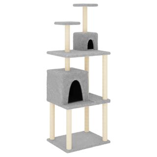 VidaXL Árbol Rascador con cuevas y plataformas gris claro para gatos