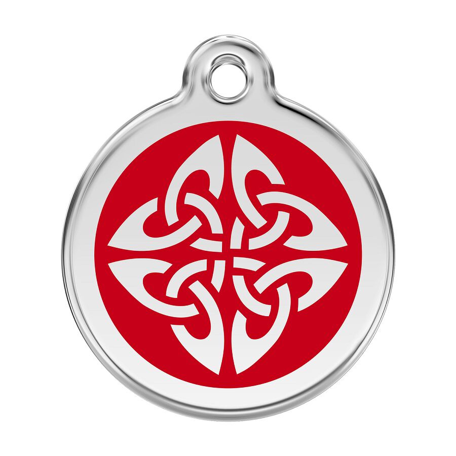 Placa identificativa Acero Inoxidable Esmalte Flechas Tribales Rojo para perros, , large Imagen numero 1