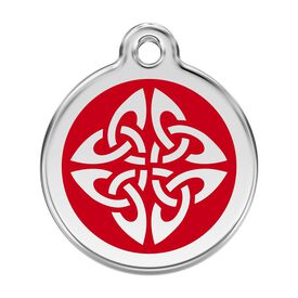 Red Dingo Placa identificativa Acero Inoxidable Esmalte Flechas Tribales Rojo para perros