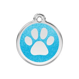 Red Dingo Placa identificativa Purpurina Huella perro Aqua para perros
