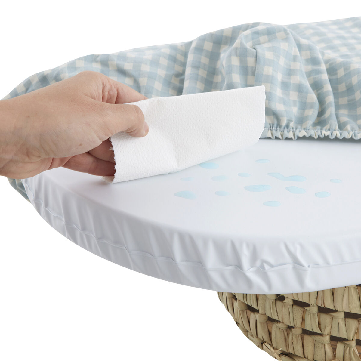Cama de palma EliteLounge + colch&oacute;n impermable + textil para colch&oacute;n Eucaliptus Vichy, , large Imagen numero 5