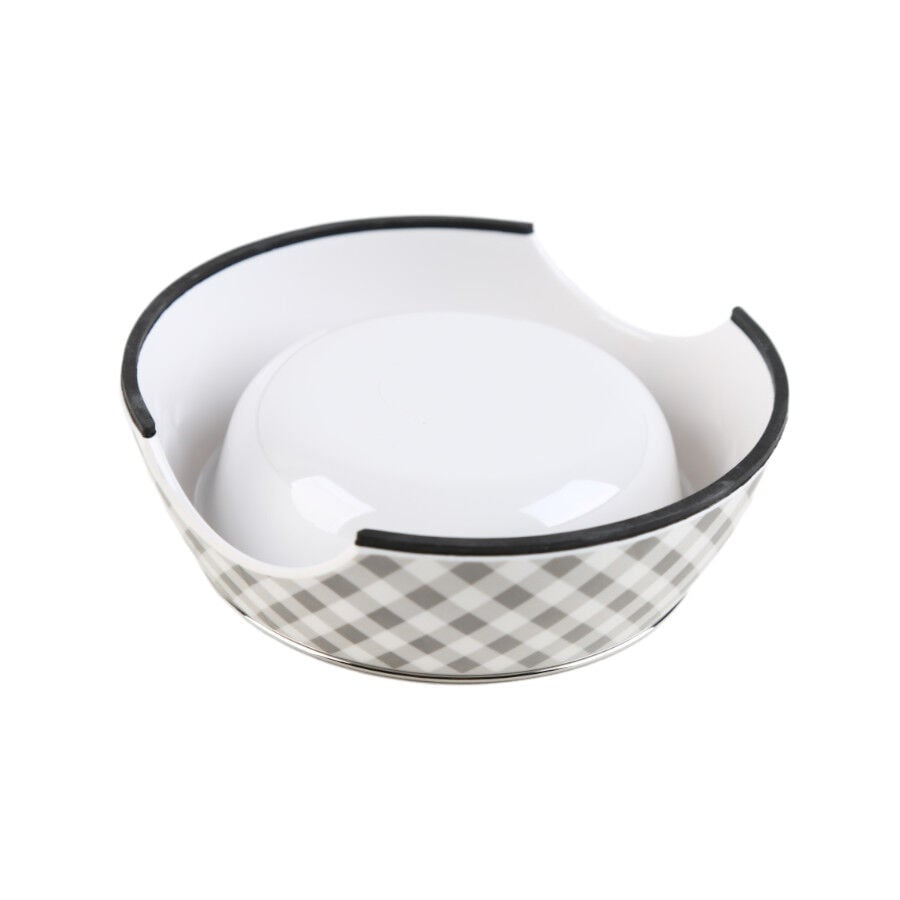 Leeby comedero acero inoxidable vichy para perros thumbnail