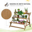 Outsunny Estantería para Plantas de Madera Soporte de Macetas con 3 Estantes Plegables en Forma Escalera para Decoración Interiores y Exteriores 101x83x88 cm Marrón, , large indicador imagen numero 4