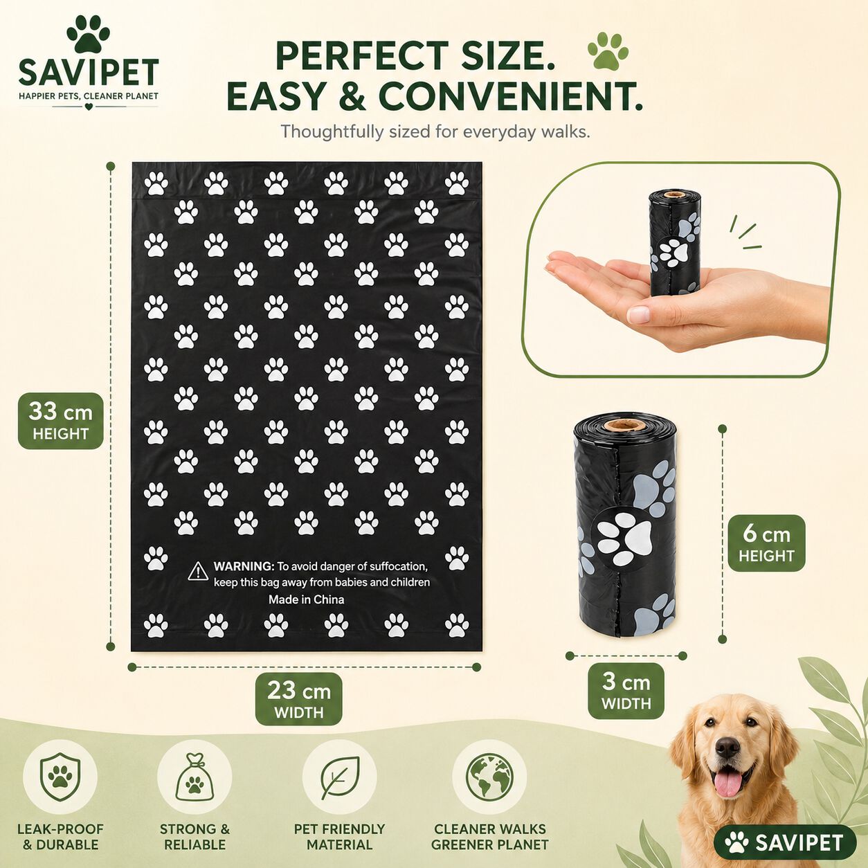 Dispensador de Bolsas de Excremento para Perro con Linterna LED | Incluye 150 Bolsas, 10 Rollos, , large Imagen numero 3