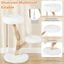 COSTWAY &Aacute;rbol Rascado para Gatos de 90cm, Torre Rascador con Plataformas, Cuerda de Yute y Postes de Sisal, Torre de Escalada para Gatos en Interior de Madera para Descansar, Jugar y Afilar (Blanco), , large indicador imagen numero 3