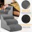 COSTWAY Rampa para Perros de 3 Niveles de Espuma, Pelda&ntilde;os para Perros Antideslizantes con Esponja de Alta Densidad, Huellas de Silicona, Escalera Suave para Perros Peque&ntilde;os y Mayores (Gris), , large indicador imagen numero 2