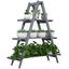 Outsunny Estantería para Plantas Plegable de Madera Soporte para Macetas de 3 Niveles con Marco en A para Exteriores Interiores Salón Jardín Balcón 100x36x112 cm Gris, , large indicador imagen numero 1