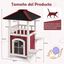COSTWAY Caseta para Gatos de Madera, Casa para Mascotas de 2 Pisos con Techo de Asfalto, Cortina de Lluvia y Plataformas de Saltar, Refugio para Gatos a Prueba de Intemperie, 58 x 50 x 87 cm, , large indicador imagen numero 5