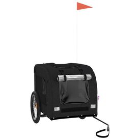 VidaXL Oxford Remolque de bicicleta hierro y tela Negro para perros