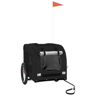 VidaXL Oxford Remolque de bicicleta hierro y tela Negro para perros