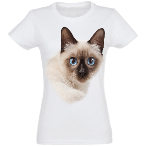 Camiseta Mujer Siam&eacute;s color Blanco, , large Imagen numero 1