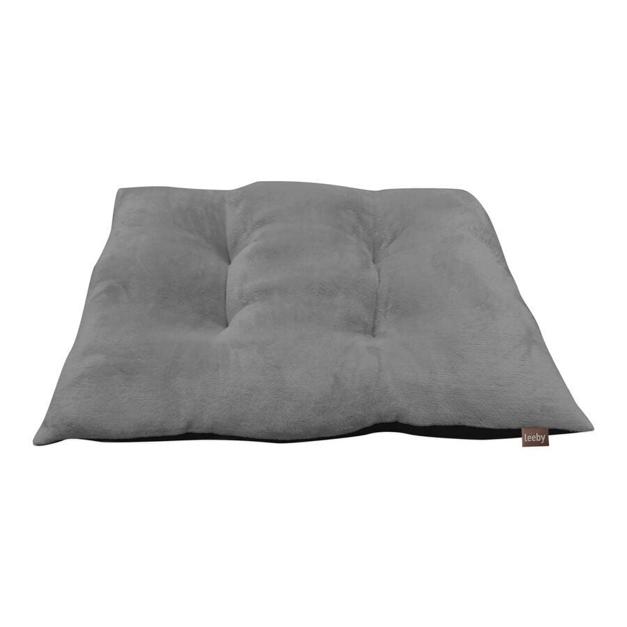 Leeby Cojín Acolchado de Terciopelo Gris para perros thumbnail