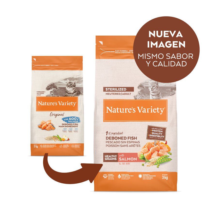 Nature&#039;s Variety Healthy Grains Adult Sterilised Salmón pienso para gatos thumbnail