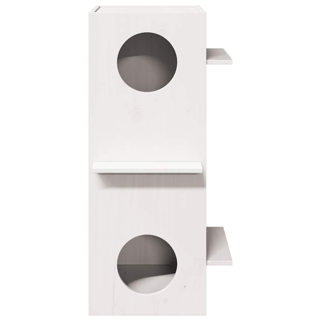 vidaXL Casa de madera maciza pino blanca para gatos thumbnail