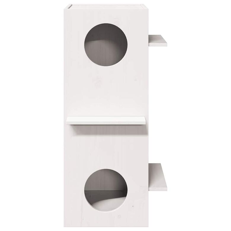 vidaXL Casa de madera maciza pino blanca para gatos thumbnail