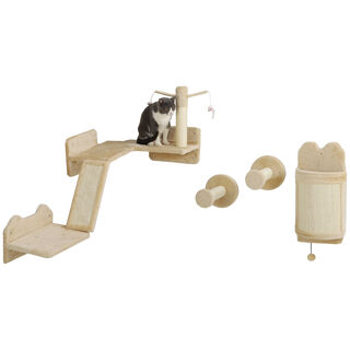 PawHut Estanterías Beige para Gatos