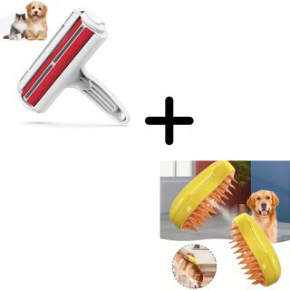 Komypets Pack Quita-pelos y cepillo de vapor 3 en 1 para perros y gatos