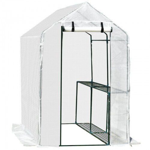 Invernadero con estantes para flores Outsunny color Blanco, , large Imagen numero 2