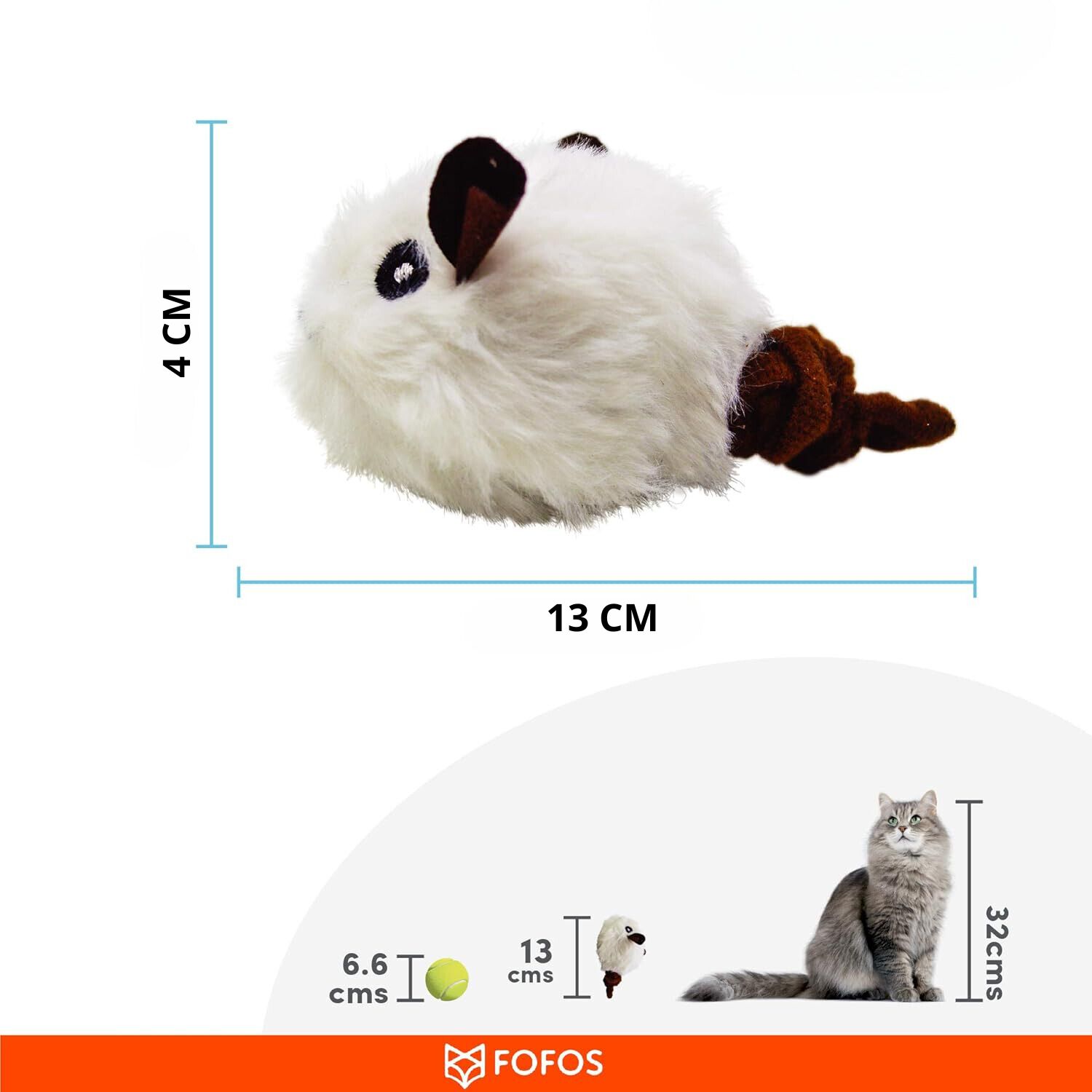 FOFOS | Rat&oacute;n de Cuerda con Sonido (Blanco) - Para Gato, , large Imagen numero 2