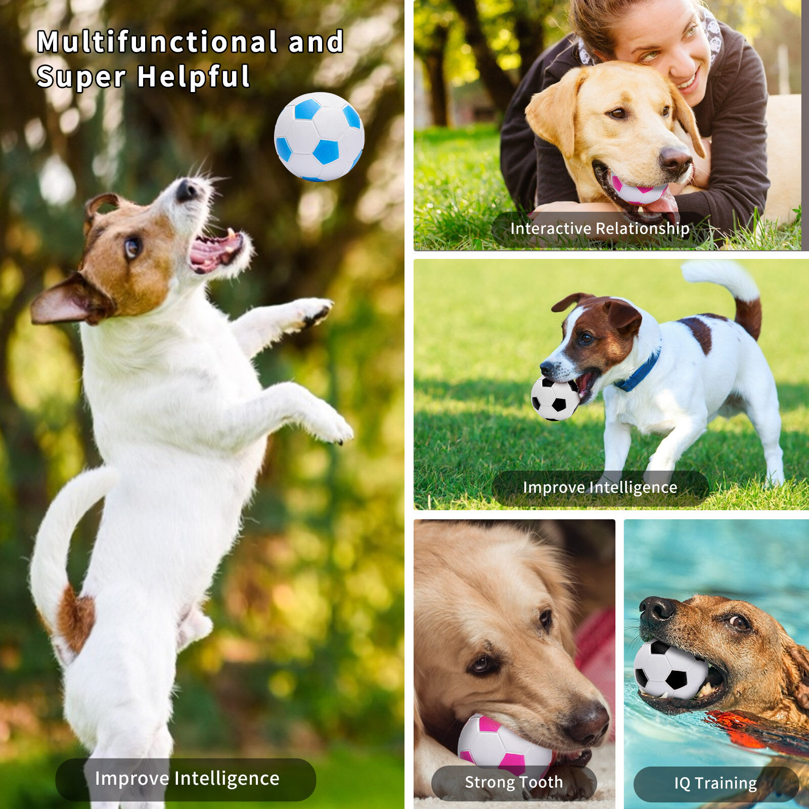 Nobleza Pelota Perro, 6 unidads Pelota Juguete Perro Interactivo, Resistente Pelota de Caucho Natural para Perros, Bola Interactivo Perros para Perros Peque&ntilde;os Medianos y Perros Grandes 7.2cm, , large Imagen numero 3