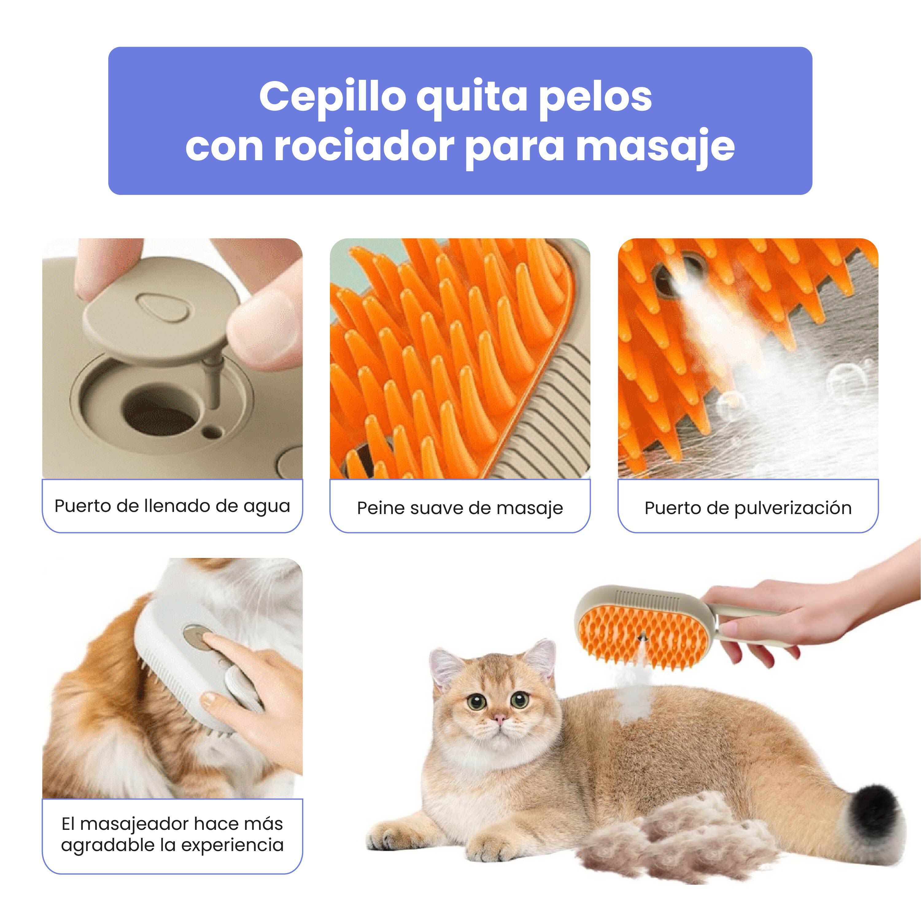 TheKingPet Cepillo Masajeador para Baños en Seco 3 en 1 - Quitapelos Fácil para Perros y Gatos thumbnail
