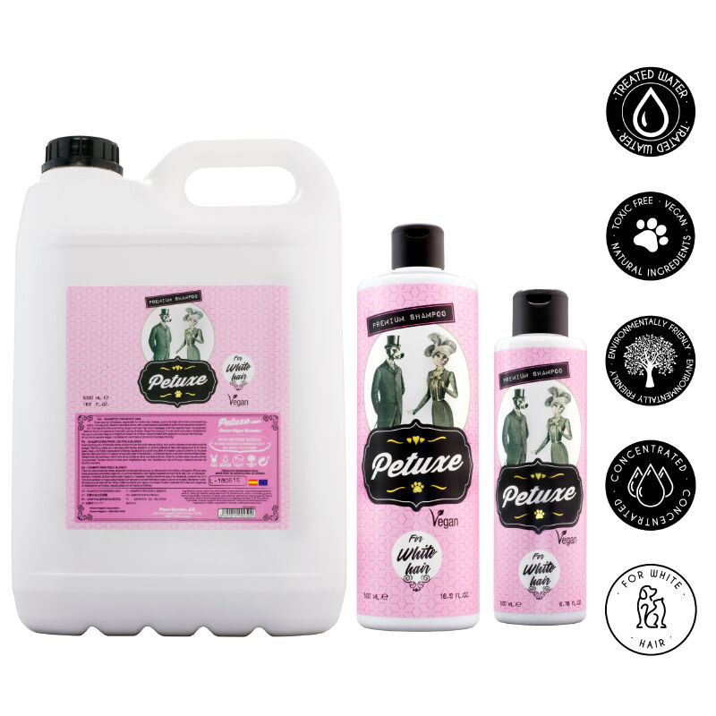 Petuxe champ&uacute; vegano para mantos blancos para mascotas, , large Imagen numero 2