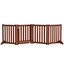 PawHut Barrera de Seguridad para Perros Plegable para Escaleras y Puertas Valla para Perros Pequeños de 4 Paneles con Soporte de Pie para Interiores 205x30x60 cm Marrón, , large indicador imagen numero 1