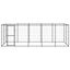 Vidaxl perrera de acero con puerta de bisagra negra para perros, , large indicador imagen numero 2